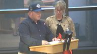 Screengrab from video from Springfield City Commission Meeting on 10 Sep 2024 in which Nathan Clark speaks about his son Aiden, 11, who was killed when his school bus was hit by a Haitian immigrant.
