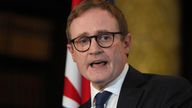 Tom Tugendhat speaking at a Conservative Party leadership campaign event at the Royal Horseguards Hotel in Whitehall.
Pic: PA