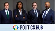 The remaining candidates in the Tory leadership race: Robert Jenrick, Kemi Badenoch, Tom Tugendhat, and James Cleverly