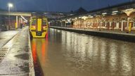 Pic:  @NetworkRailBHM/PA
Handout photo taken from the social media site X from Birmingham New Street @NetworkRailBHM of flooding at Wellington which is affecting journeys between Shrewsbury and Wolverhampton after parts of England were lashed by heavy rain and flooding in the early hours of Friday. Issue date: Friday September 27, 2024.