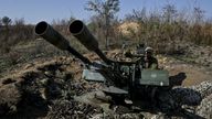 A Ukrainian serviceman operates ZU-23-2 anti-aircraft cannon during a combat shift near a frontline, amid Russia's attack on Ukraine, in Zaporizhzhia region, Ukraine September 21, 2024. REUTERS/Stringer