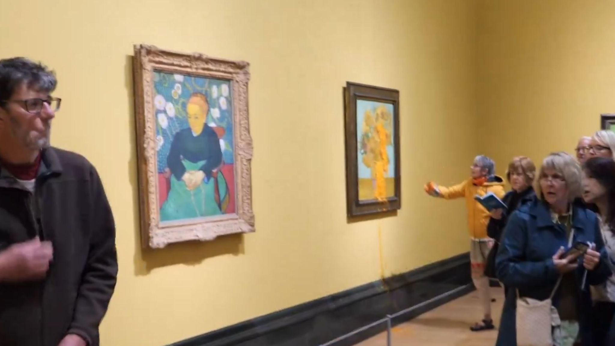 Soup thrown at Vincent van Gogh paintings hours after Just Stop Oil