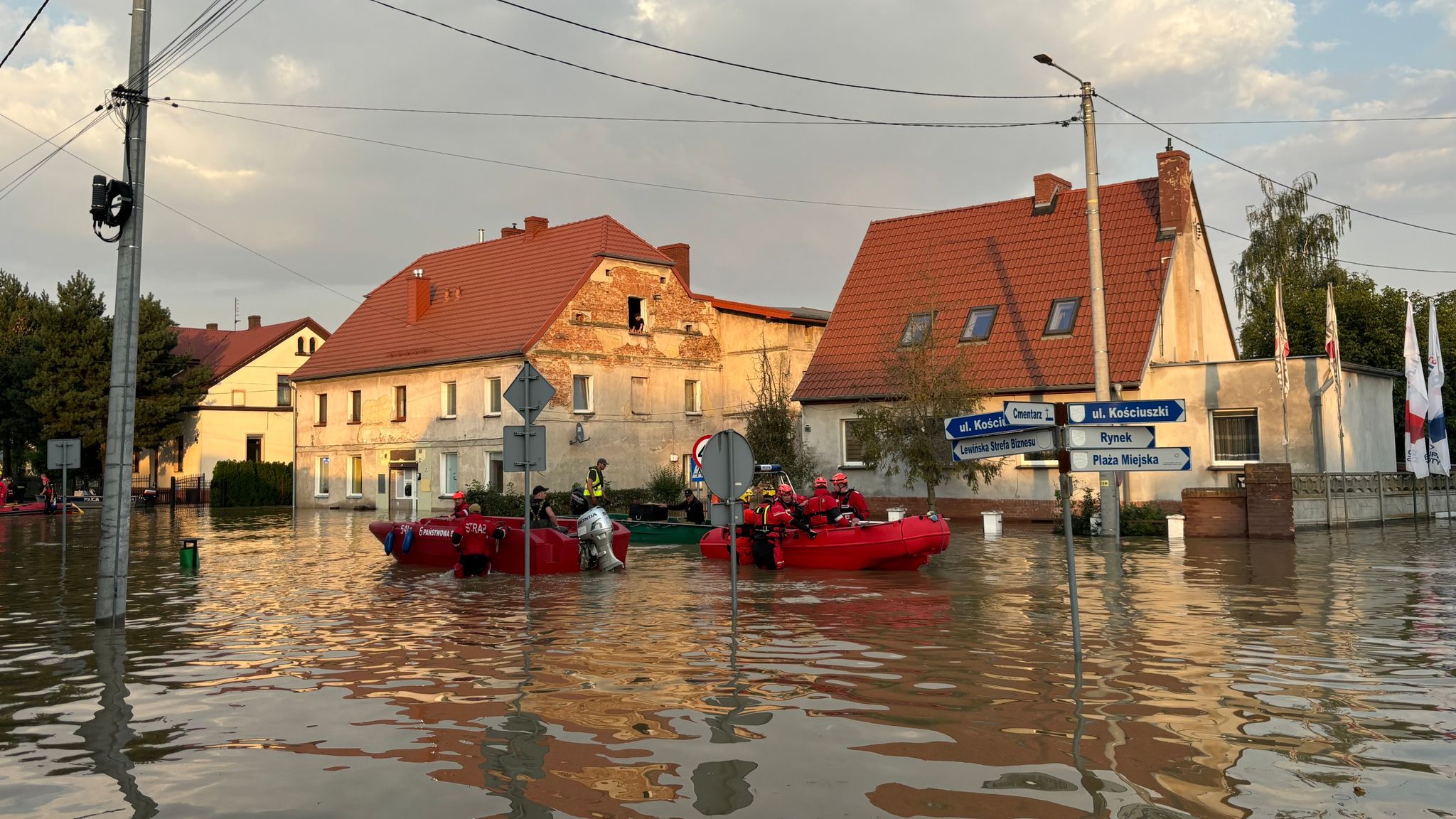 Boats are better than cars in the Polish town where floods have damaged ...