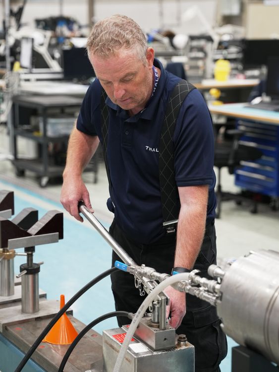 An engineer at work on submarine optronics technology. Pic: Thales Glasgow