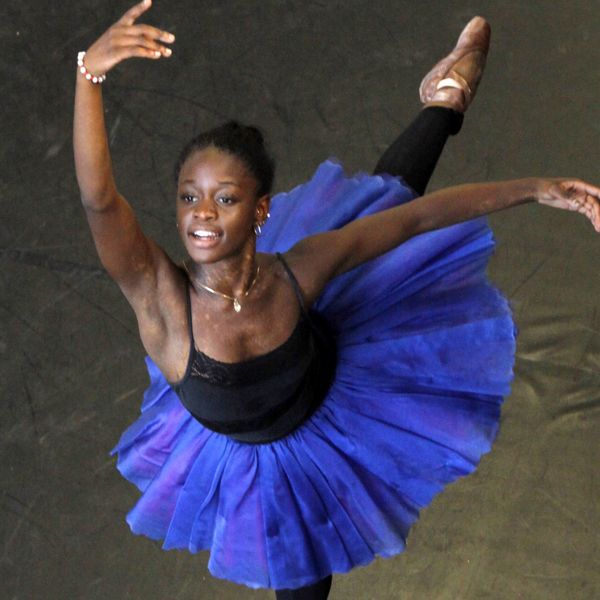 Michaela DePrince rehearses for her lead role in Le Corsaire in Johannesburg in 2012. Pic: AP/Denis Farrell
