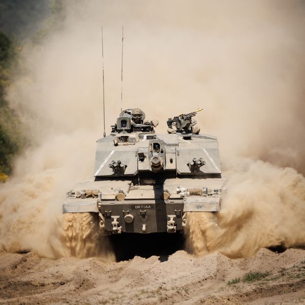 One of the British Army's Challenger tanks fitted with optronic sensors and systems that help to give the crew life-saving visual awareness of threats. Pic: Open Government License