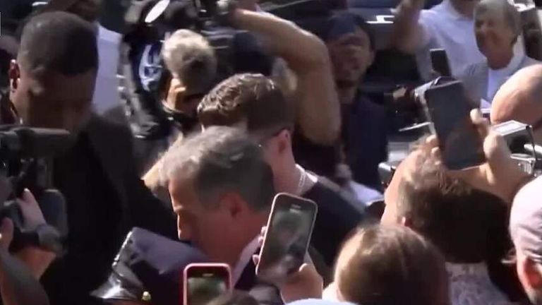 Screengrab of Justin Timberlake arriving at court