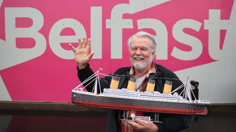 Andy Garrison, 75, prepares to board the Villa Vie Odyssey cruise ship at Belfast Port's Cruise Ship Terminal. Pic: Liam McBurney/PA Wire