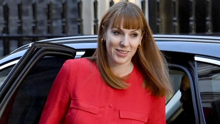 Angela Rayner arrives at Downing Street.
Pic: Reuters