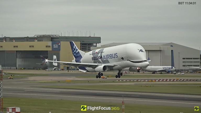 According to flight tracker Flightradar24,  the Airbus Beluga is scheduled to return to Toulouse later today.