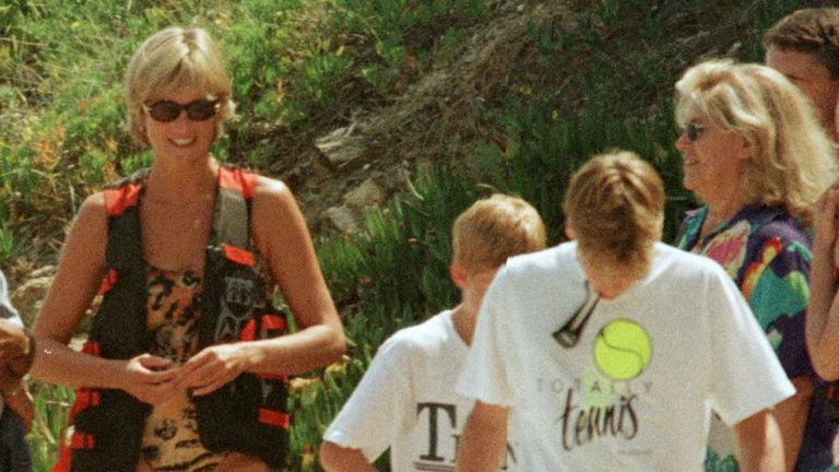 Princess Diana, Prince William (right) and Prince Harry (left) in Saint Tropez on 14 July 1997. File pic: AP