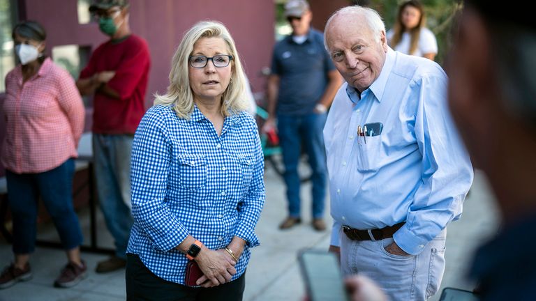 Liz and Dick Cheney in Wyoming in 2022. Pic: AP