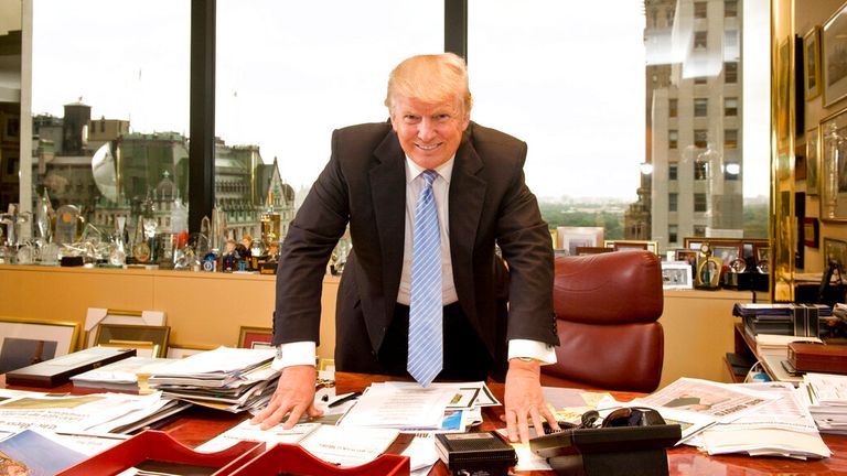 In his Trump Tower office in 2012. Pic: AP