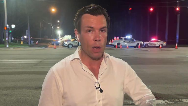 Mark Stone reports from the crime scene where a suspect with a gun was seen near Donald Trump