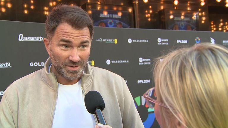 Eddie Hearn speaks to Sky News' Jacquie Beltrao