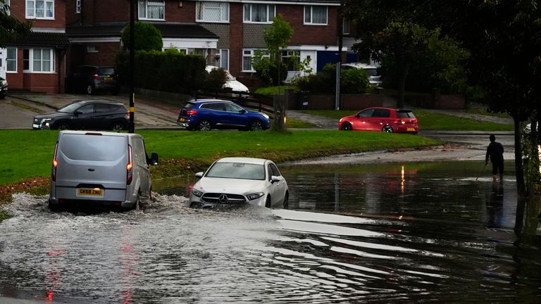 Flooding in Perry Barry, Birmingham. Pic: PA