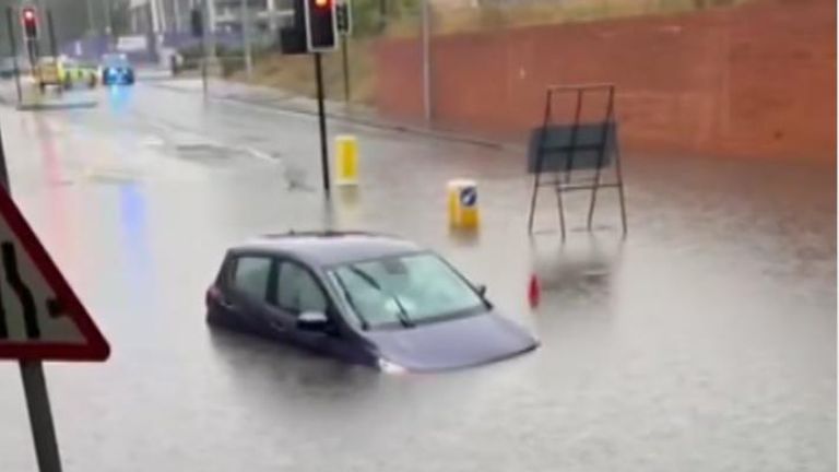 The scene on one road in Dunstable at the weekend. Pic: Bedfordshire Fire and Rescue