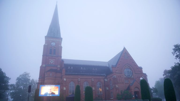 Fryksande Church in Torsby, Sweden, ahead of the funeral. Pic: PA