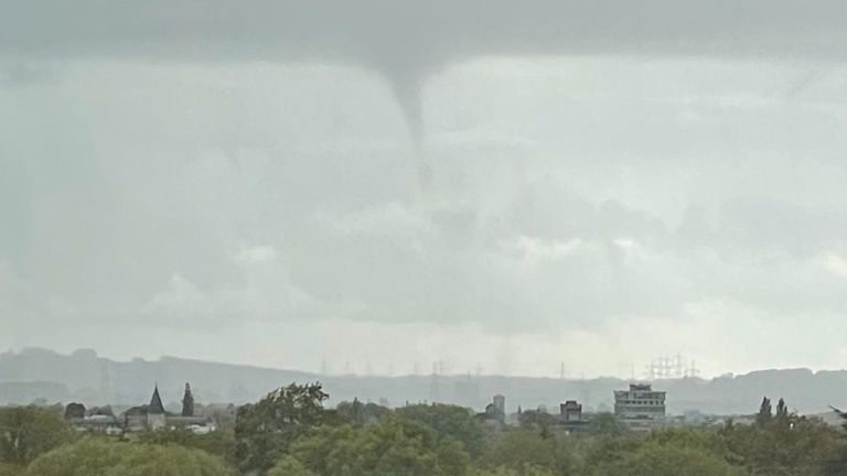 A funnel cloud seen outside Oxford on Thursday afternoon. Pic: Ana Cavey