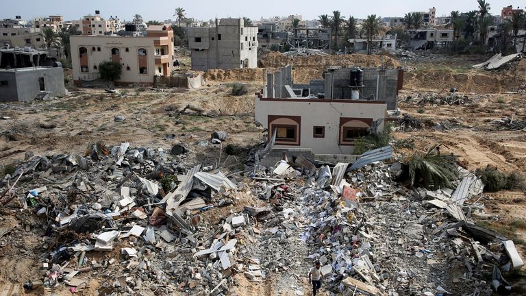 Gaza has been largely destroyed. Pic: Reuters