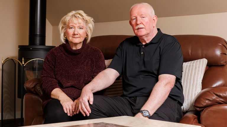 Alex McKay, Mr Murdoch's nephew, alongside his wife Robina in Banchory, Aberdeenshire. Pic: Derek Ironside/PA