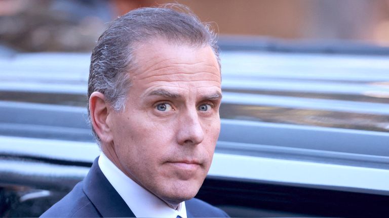 Hunter Biden leaving court on Thursday. Pic: Reuters