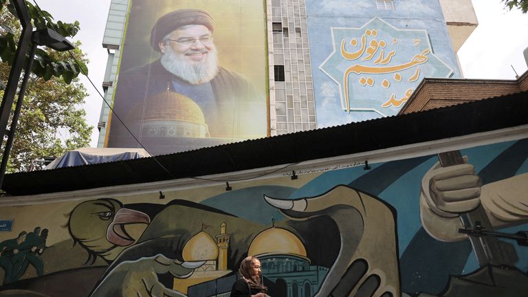 With the leader of Hezbollah killed, another part of Iran's unspoken deterrence has been ripped up by Israel.
Pic: West Asia News Agency / Reuters