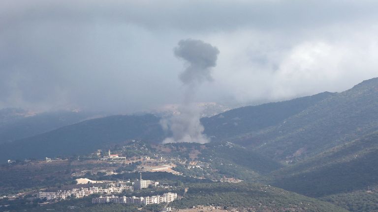 Smoke billows in southern Lebanon following an airstrike. (Pic: Reuters)