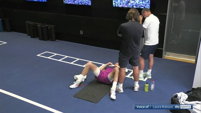 Jack Draper was sick four times on court as his US Open dream ended in semi-final heartbreak. Pic: Sky Sports
