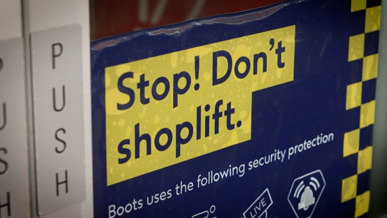 A warning not to shoplift