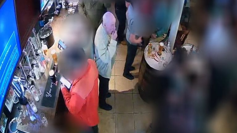 CCTV of John Higgins at a pub. Pic: Crown Office