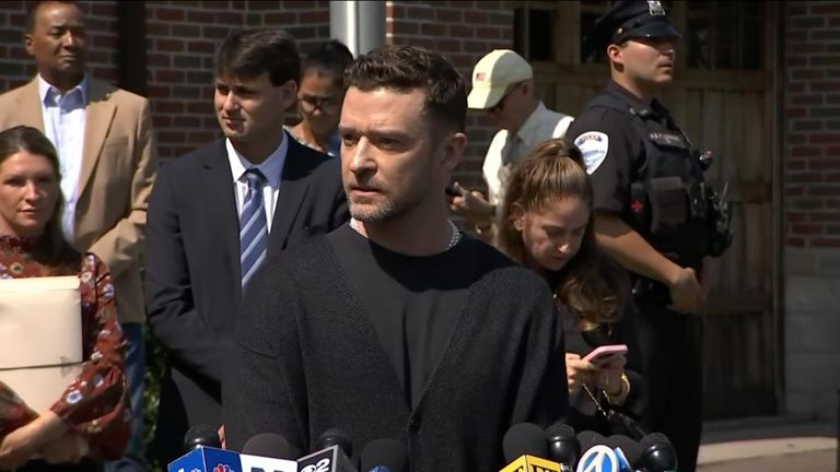 Singer and actor Justin Timberlake was arrested in June after police said he ran a stop sign while driving in Long Island, New York state.