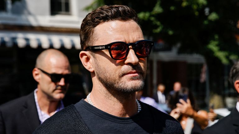 Singer Justin Timberlake arrives to appear in court in Sag Harbor, New York, U.S., September 13, 2024. REUTERS/Eduardo Munoz