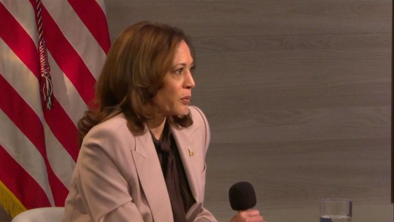 Kamala Harris spoke at a forum in Philadelphia organised by the National Association of Black Journalists.