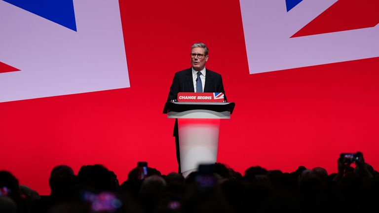 Prime Minister Sir Keir Starmer delivers his keynote speech during the Labour Party Conference, at the ACC Liverpool. Picture date: Tuesday September 24, 2024. PA Photo. See PA story POLITICS Labour. Photo credit should read: Peter Byrne/PA Wire