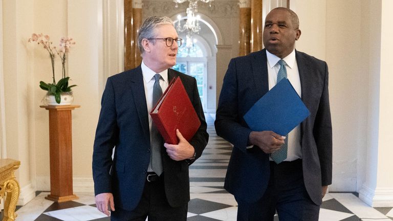 Prime Minister Sir Keir Starmer (left) and Foreign Secretary David Lammy at the British ambassador's residence in Washington DC before their meeting with US President Joe Biden where they'll hold talks on resolving the conflicts in Ukraine and Gaza. Picture date: Friday September 13, 2024.