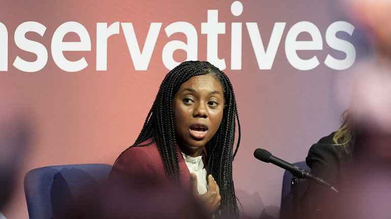 Leadership contender Kemi Badenoch speaking at a fringe event during the Conservative Party Conference at the International Convention Centre in Birmingham. Picture date: Monday September 30, 2024.