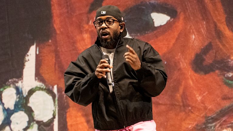 Kendrick Lamar performs during the 2023 Bonnaroo Music and Arts Festival on Friday, June 16, 2023, in Manchester, Tenn. (Photo by Amy Harris/Invision/AP)