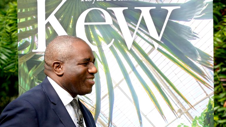 David Lammy gives a speech about tackling the climate and nature crisis at Kew Gardens.
Pic: PA