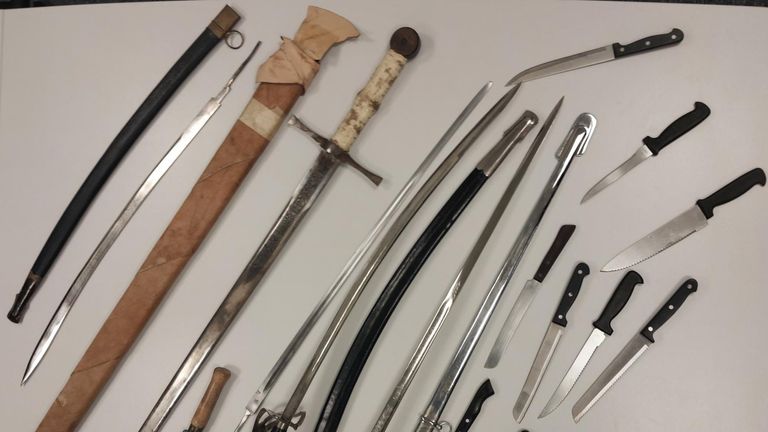 Blades handed in during the amnesty. Pic: Essex Police