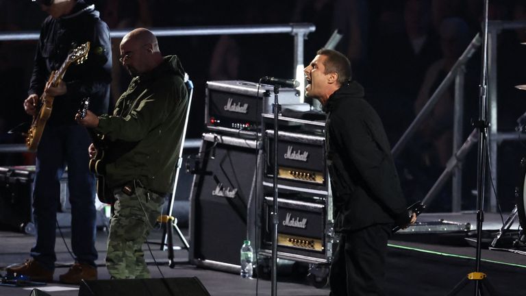 Liam Gallagher performed ahead of the World Heavyweight fight between Daniel Dubois and Anthony Joshua at Wembley. Pic: Reuters