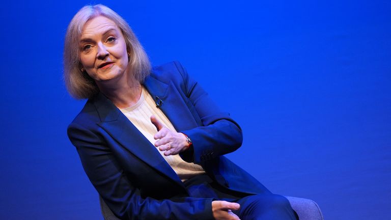 Liz Truss during the Conservative Party Conference at the International Convention Centre in Birmingham. Picture date: Monday September 30, 2024. PA Photo. See PA story POLITICS Tories. Photo credit should read: Jacob King/PA Wire