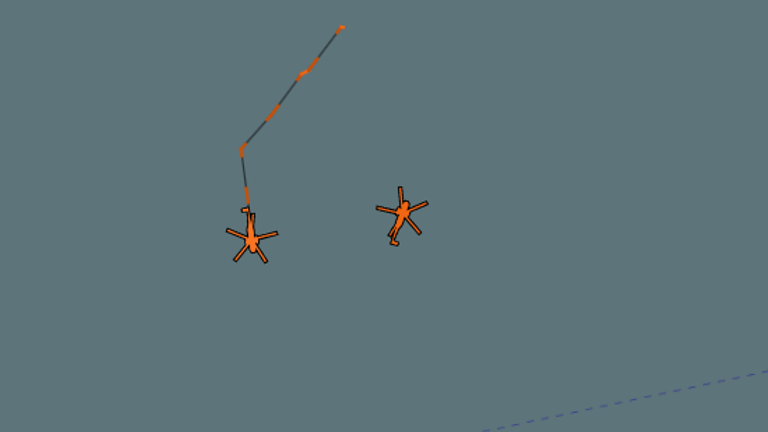 The two Merlin helicopters off the coast of Dorset at 8.40pm. Pic: ADSB-Exchange