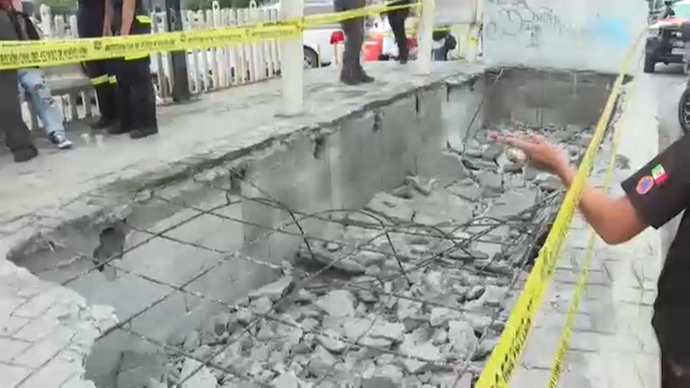 Bus stop collapses injuring multiple people