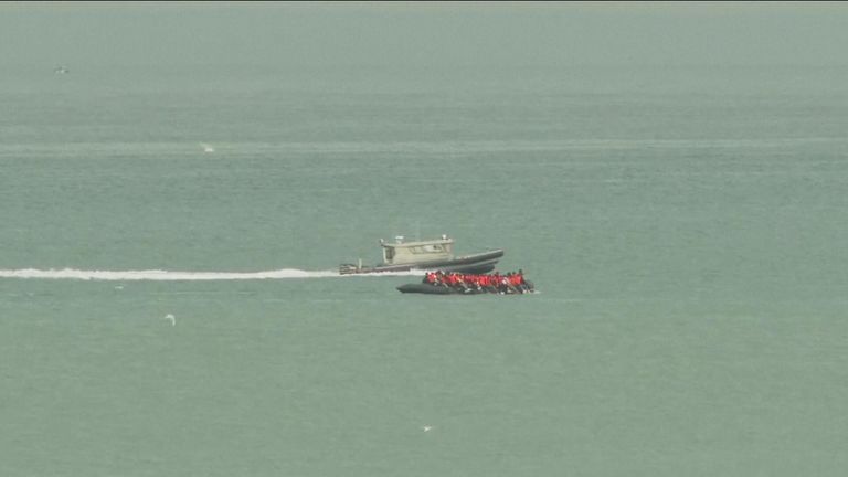 Migrant boat appears to attempt Channel crossing from France