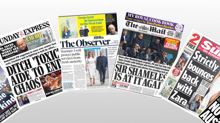 Press Preview: Sunday's front pages | UK News | Sky News