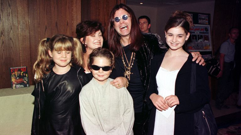 Ozzy Osbourne, wife Sharon and children at the Kerrang Awards 1997 in London.