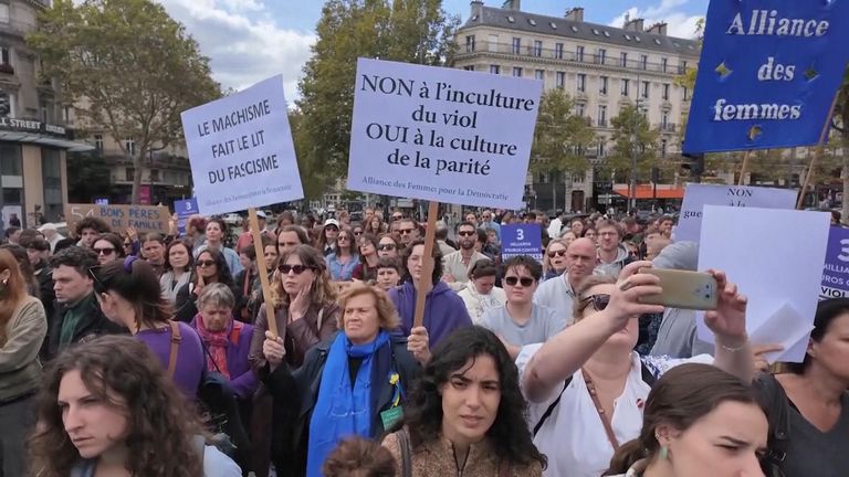 Hundreds gather in France in support of rape victim Gisele Pelicot