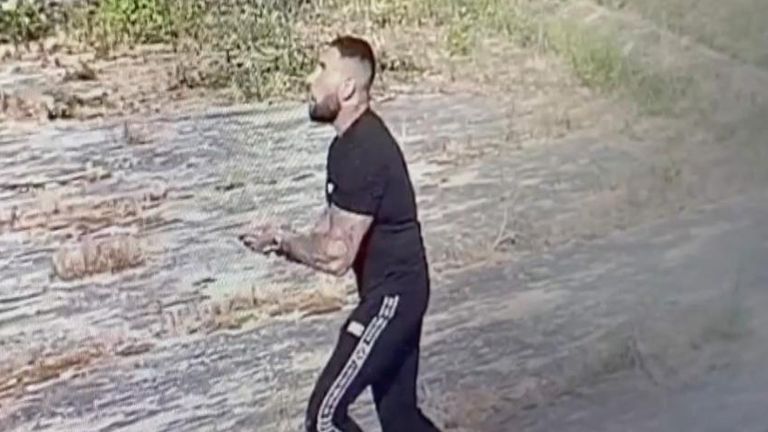 One of five inmates caught on CCTV who escaped from high-security Vale de Judeus prison in Portugal. Screengrab from ENEX footage. Individual is not identified