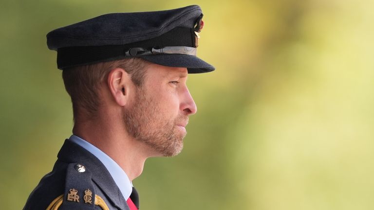 The Prince of Wales attends the Sovereign's Parade, on behalf of King Charles III, at the Royal Air Force College in Cranwell, Lincolnshire. Picture date: Thursday September 12, 2024. PA Photo. See PA story ROYAL Wales. Photo credit should read: Joe Giddens/PA Wire